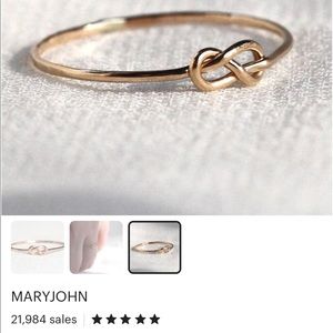 14 Karat Solid Gold, Infinity Knot, Stacking Ring, Size 6, Dainty